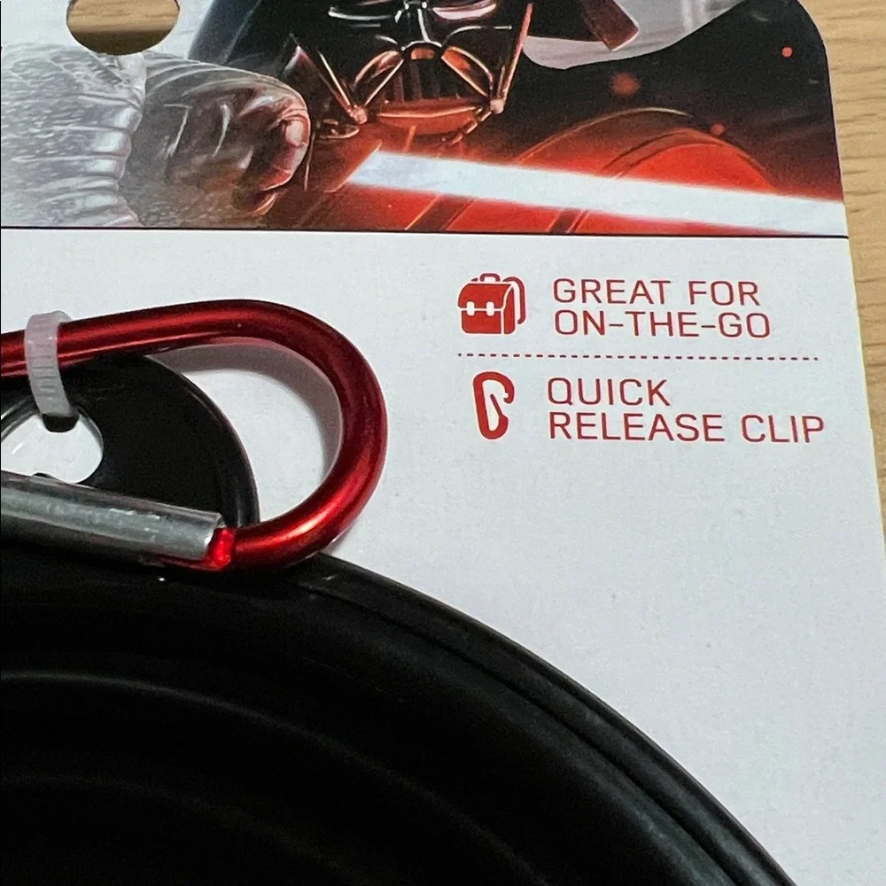 Star Wars Black and Red Silicone Collapsible Pet Bowl NWT